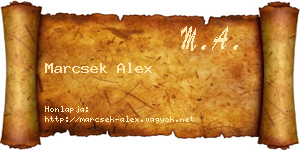 Marcsek Alex névjegykártya